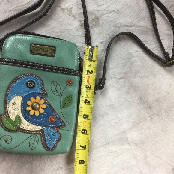 Crossbody Cell Phone Purse Chala Layered Bird Vegan Leather Adjustable Strap - Picture 7 of 11